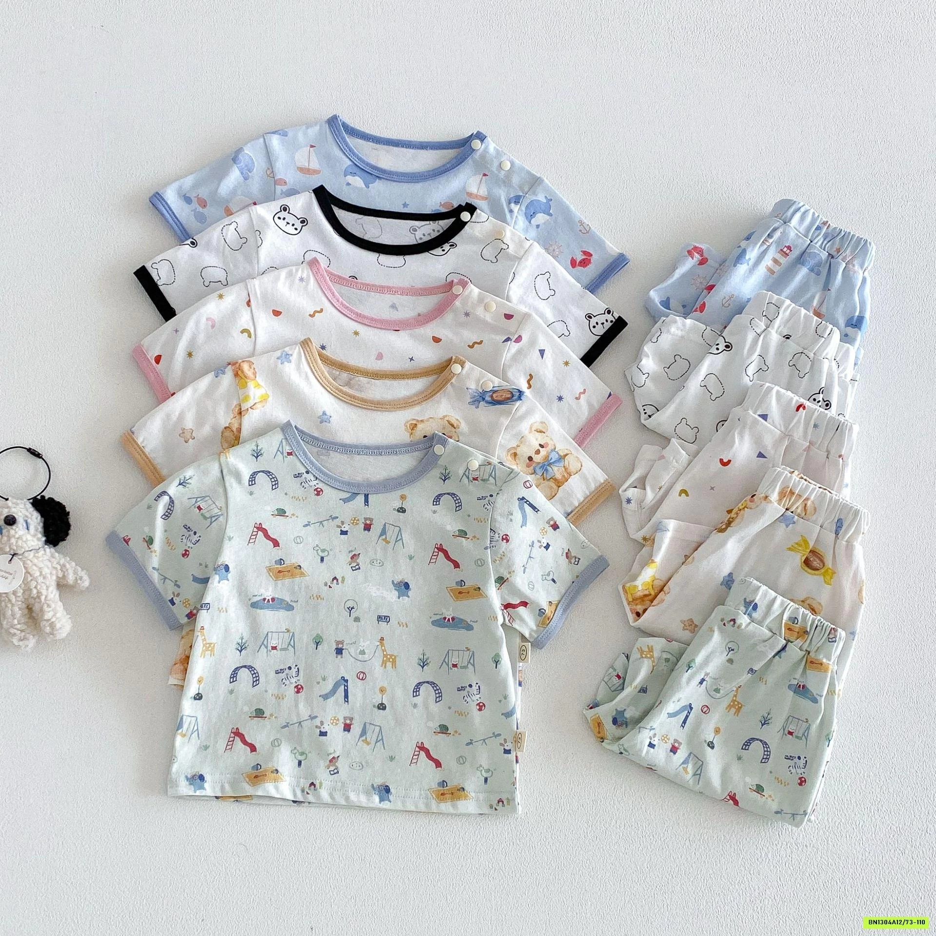 BỘ CỘC COTTON IN HÌNH DỄ THƯƠNG