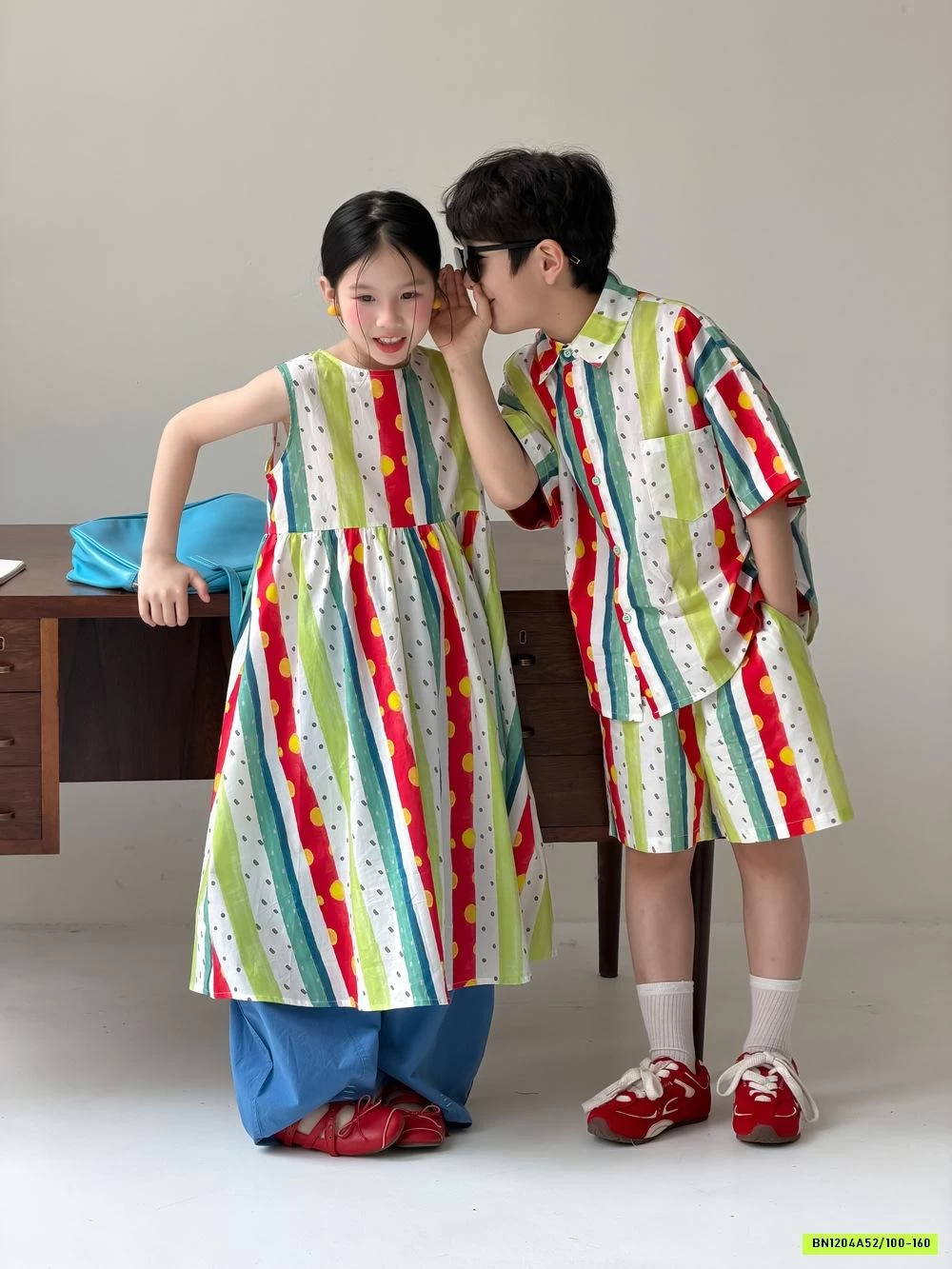 COUPLE SỌC SẮC MÀU CHẤM BI KUMAI
