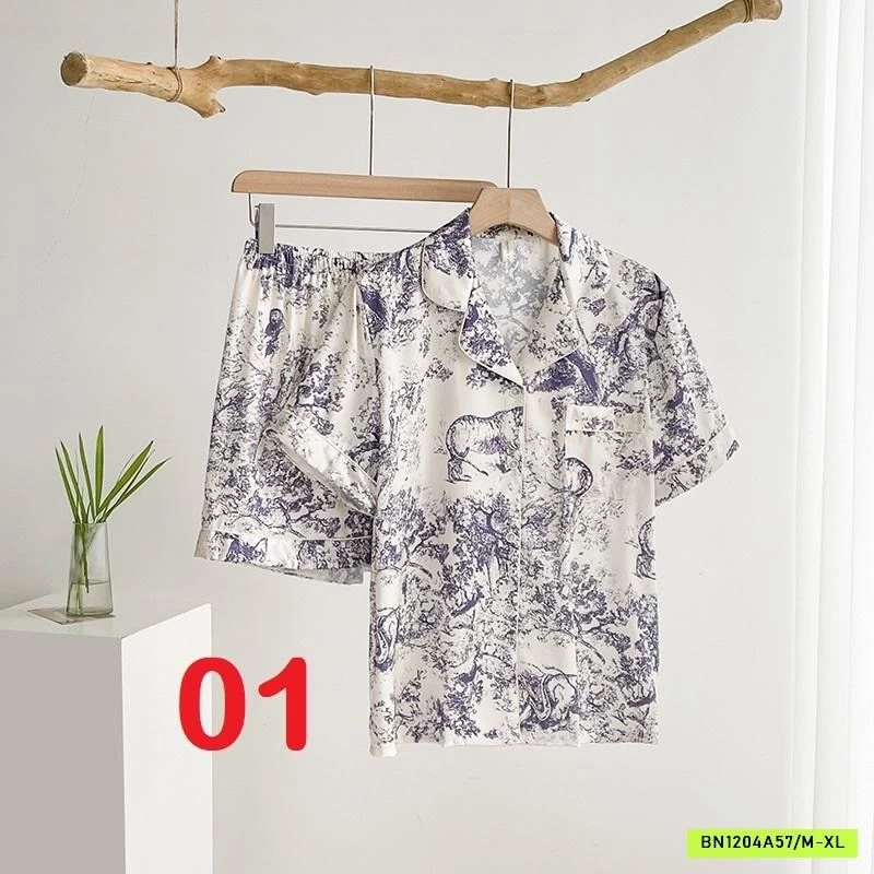 PIZAMA LỤA HỌA TIẾT LOANG CAO CẤP