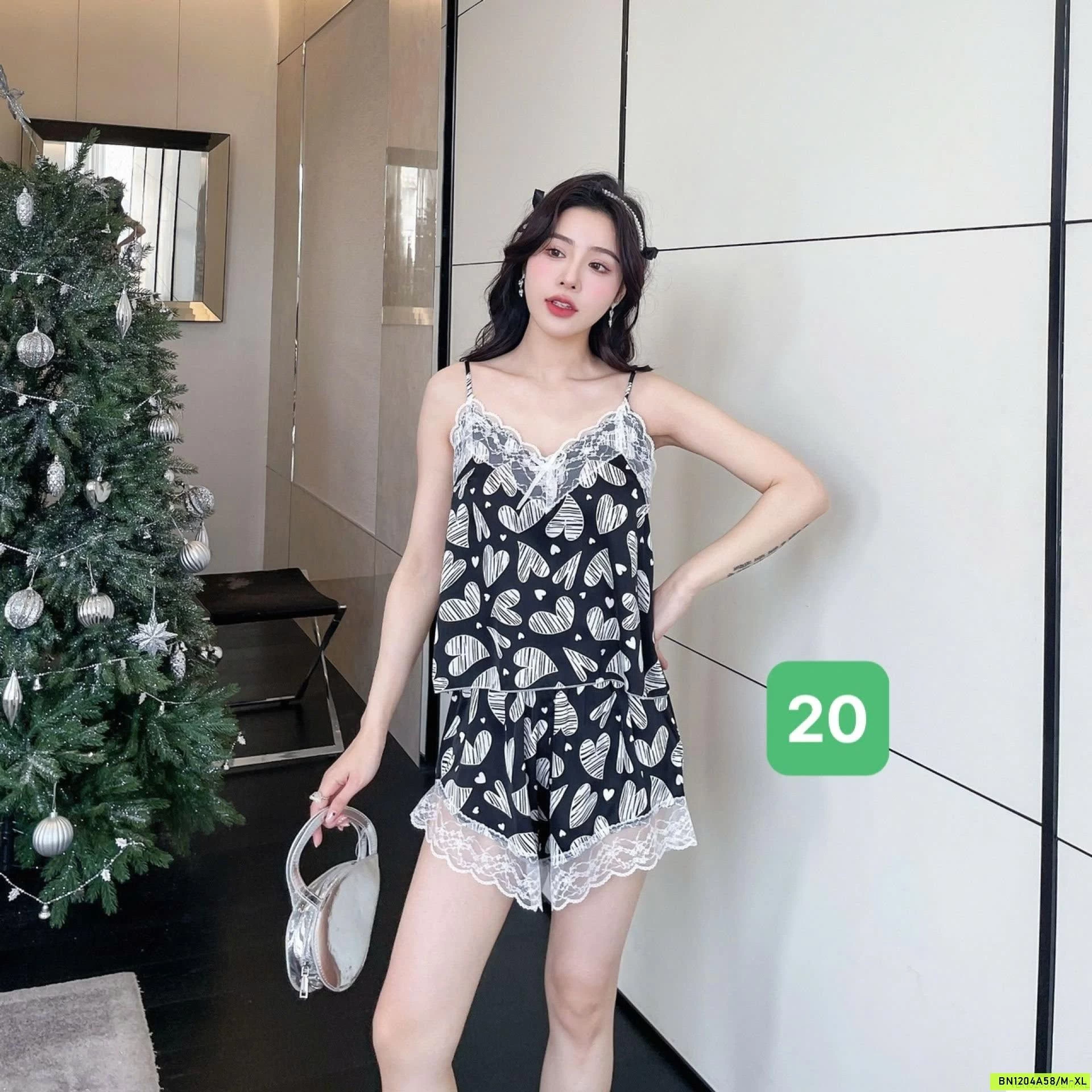 BỘ NGỦ LỤA 2 DÂY VIỀN REN