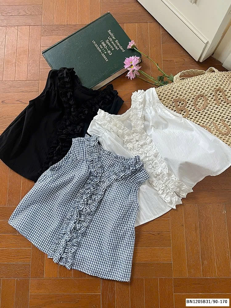 ÁO SƠ MI SÁT NÁCH VIỀN BÈO AMBB  25C068