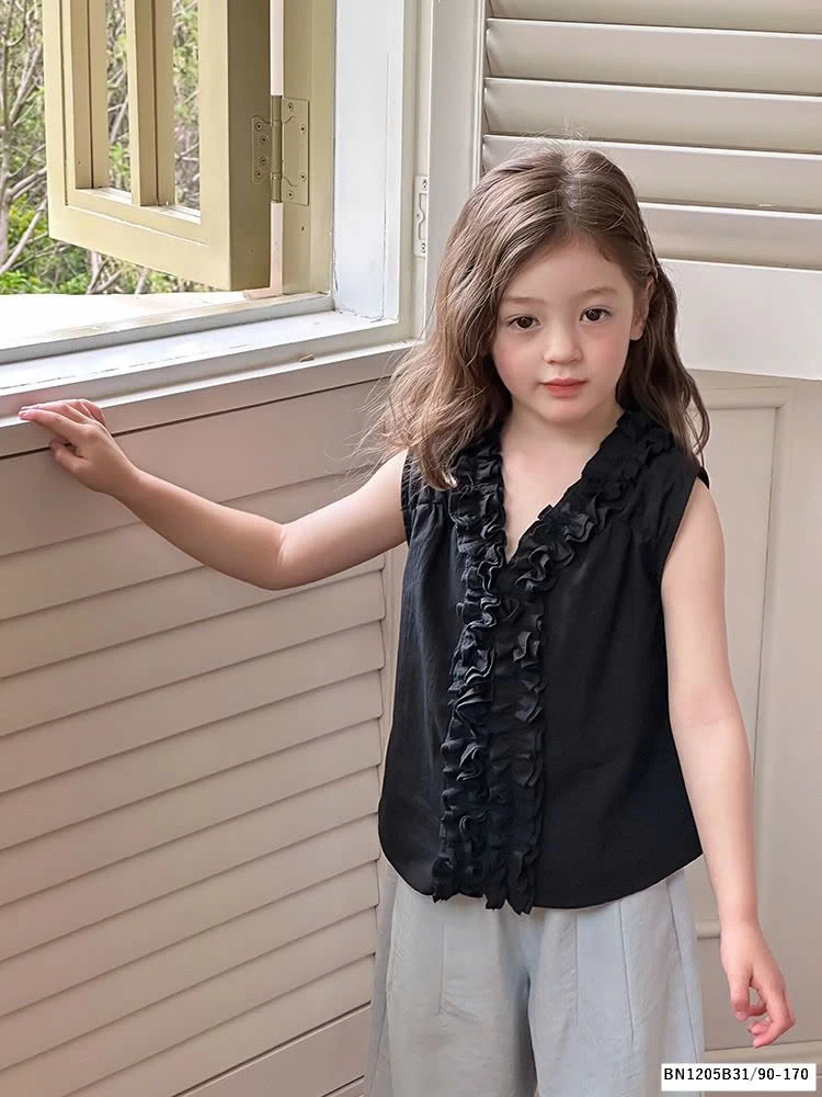 ÁO SƠ MI SÁT NÁCH VIỀN BÈO AMBB  25C068