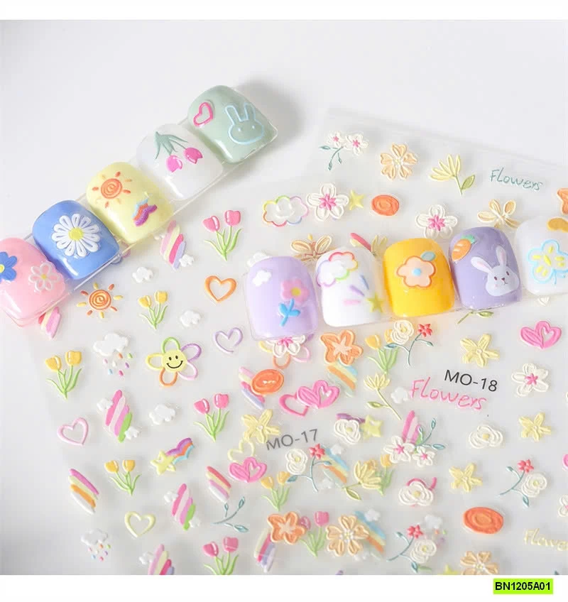 SÉT 6 BÌA DÁN MÓNG TAY KUTE