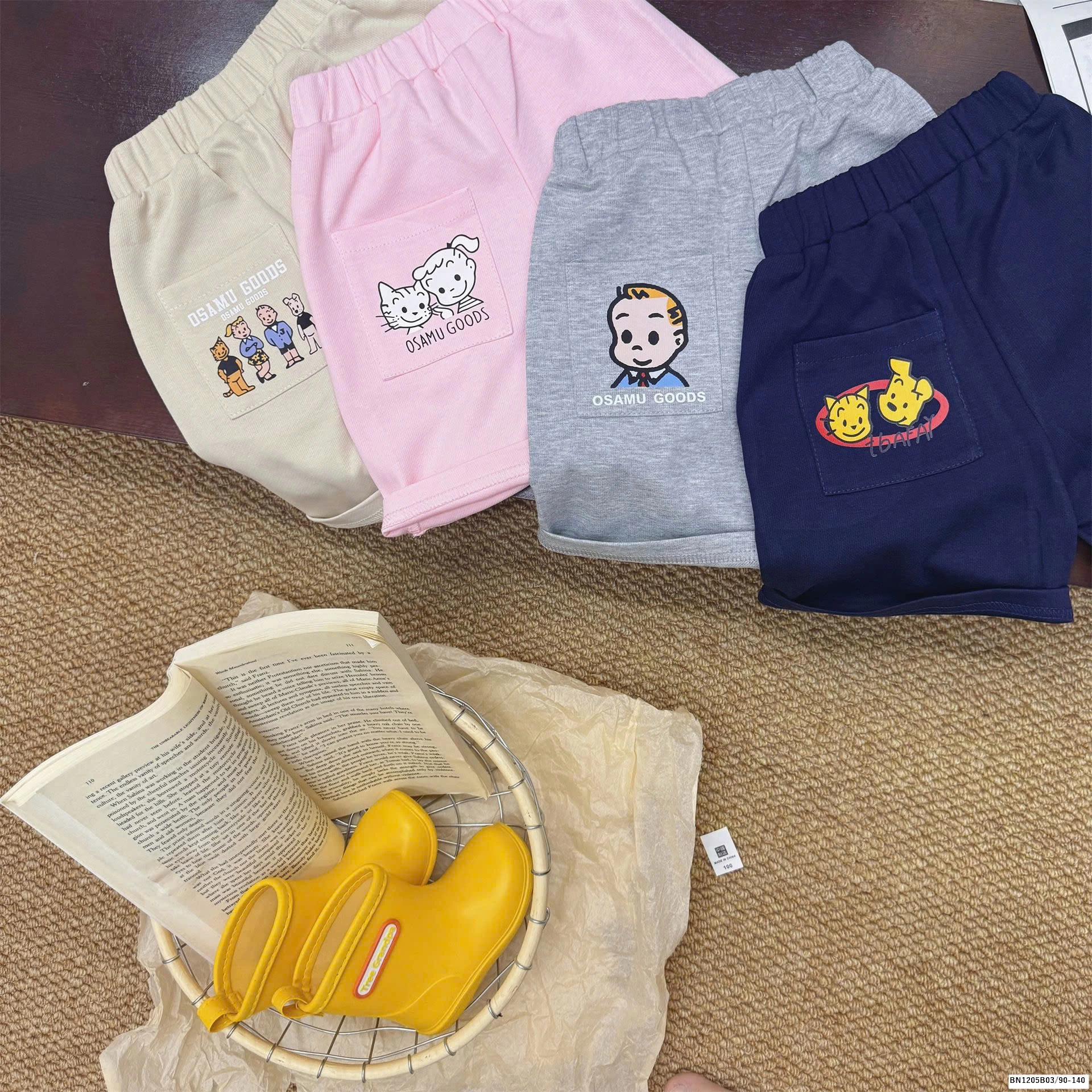 QUẦN SHORT CẠP CHUN TÚI HOẠT HÌNH