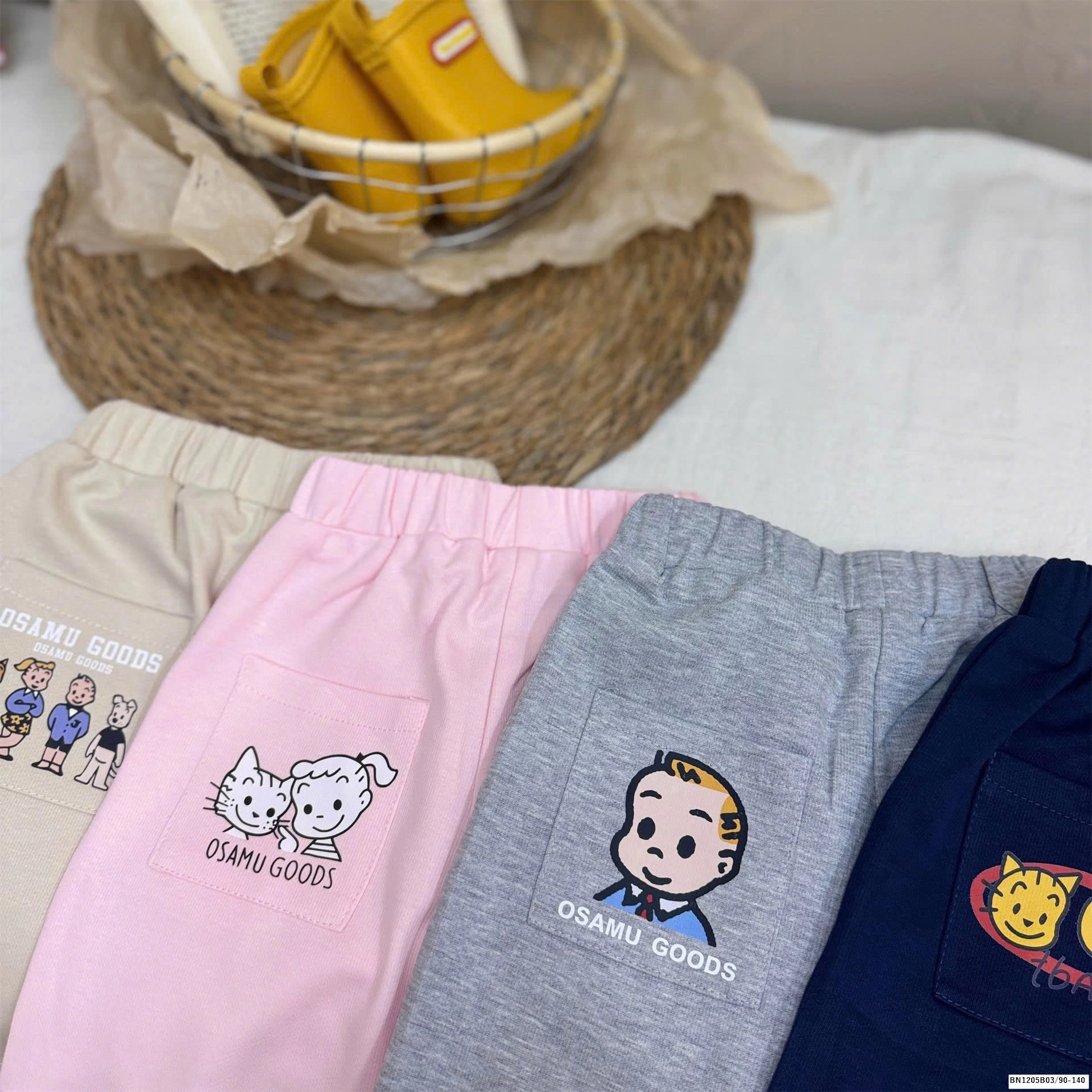 QUẦN SHORT CẠP CHUN TÚI HOẠT HÌNH