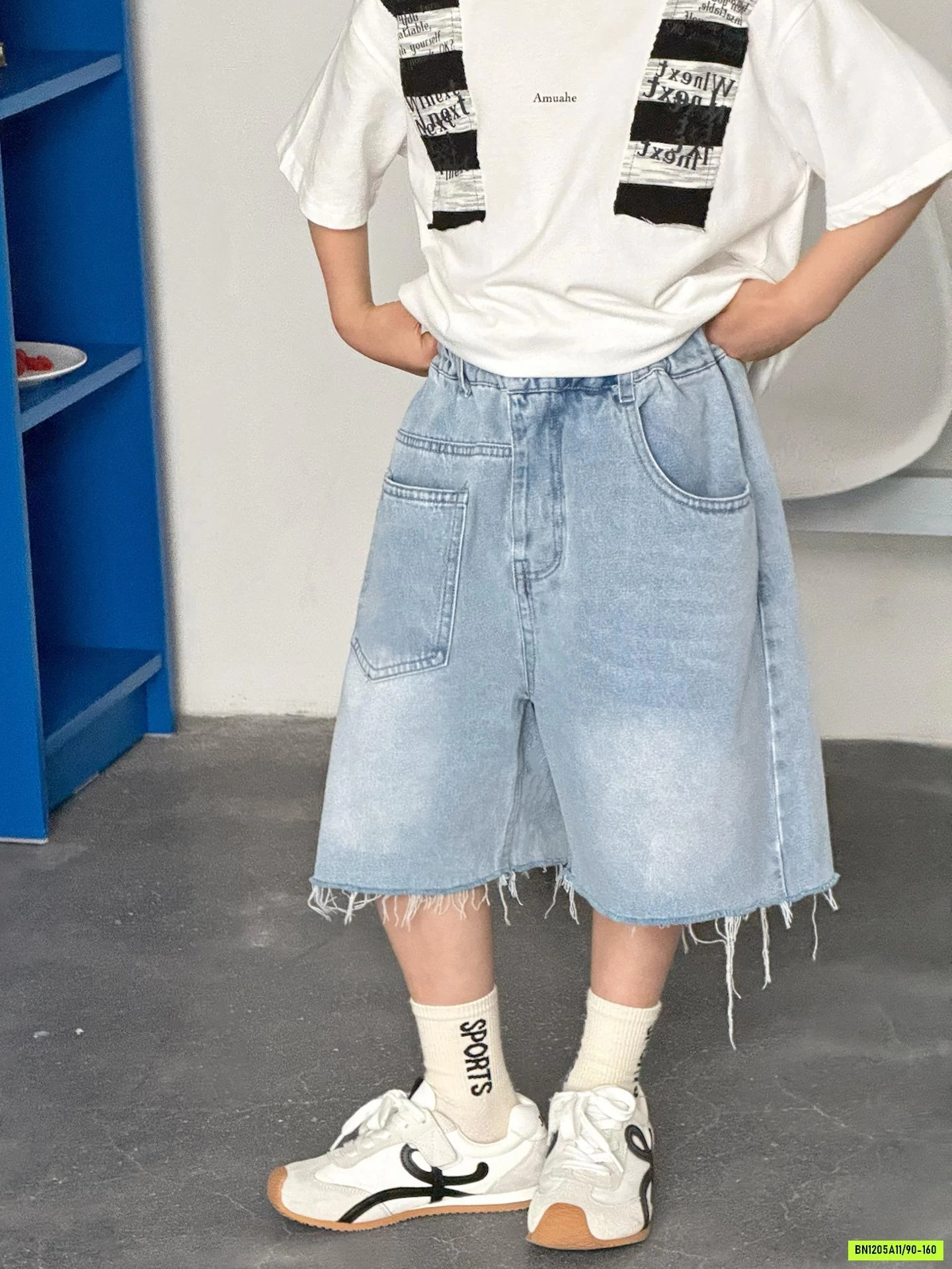 SHORT JEANS TÚI NGƯỢC TUA GẤU MSHOPKIDS