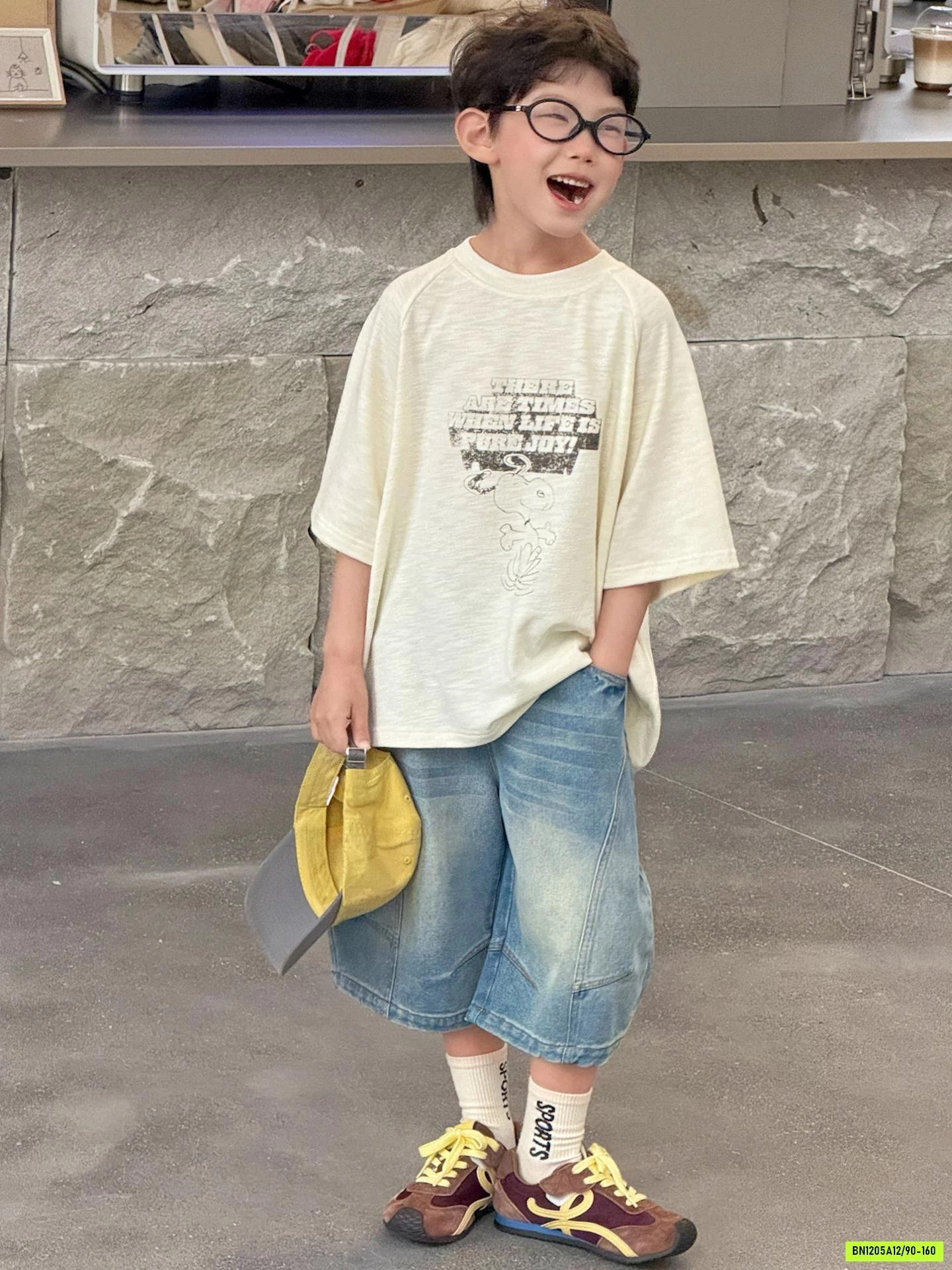 SHORT JEANS BẠC GỐI GÂN TRƯỚC MSHOPKIDS