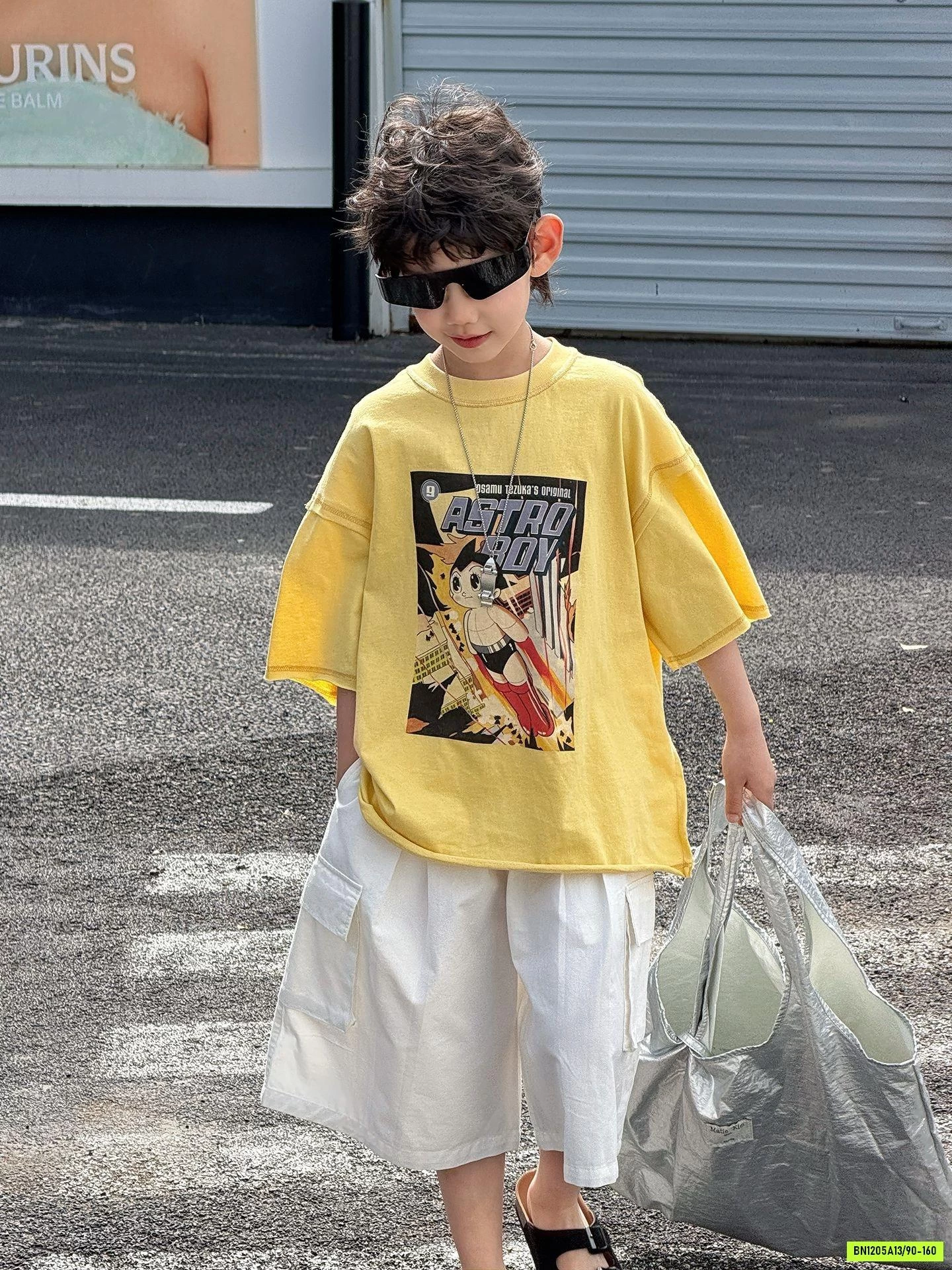 ÁO THUN VÀNG MIX SHORT TRẮNG MSHOPKIDS