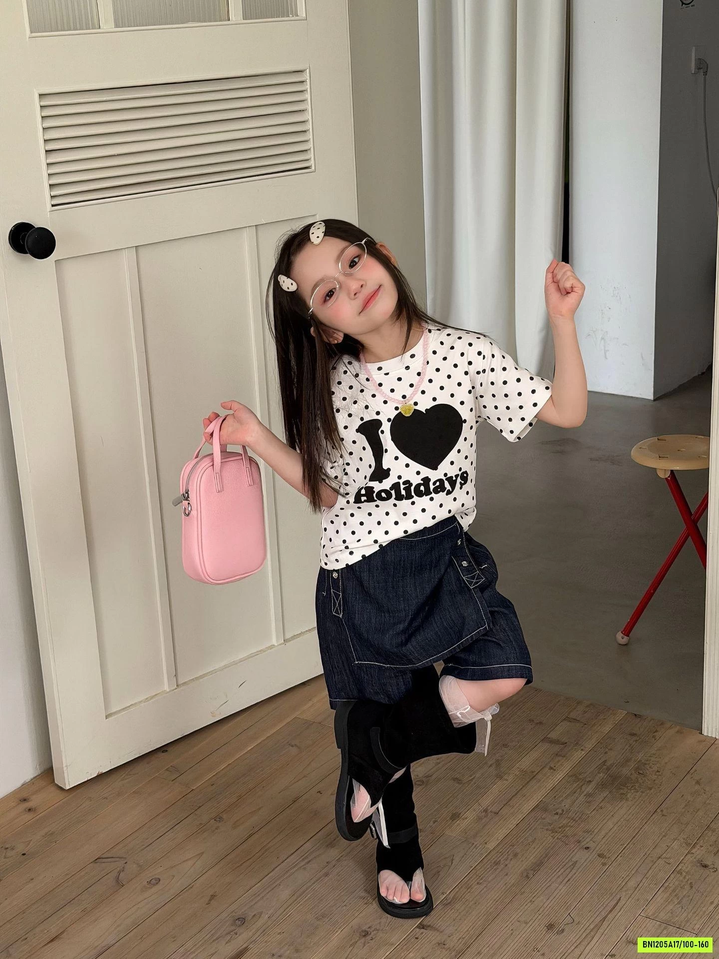SÉT BÉ GÁI MIX DENIM GIẢ VÁY