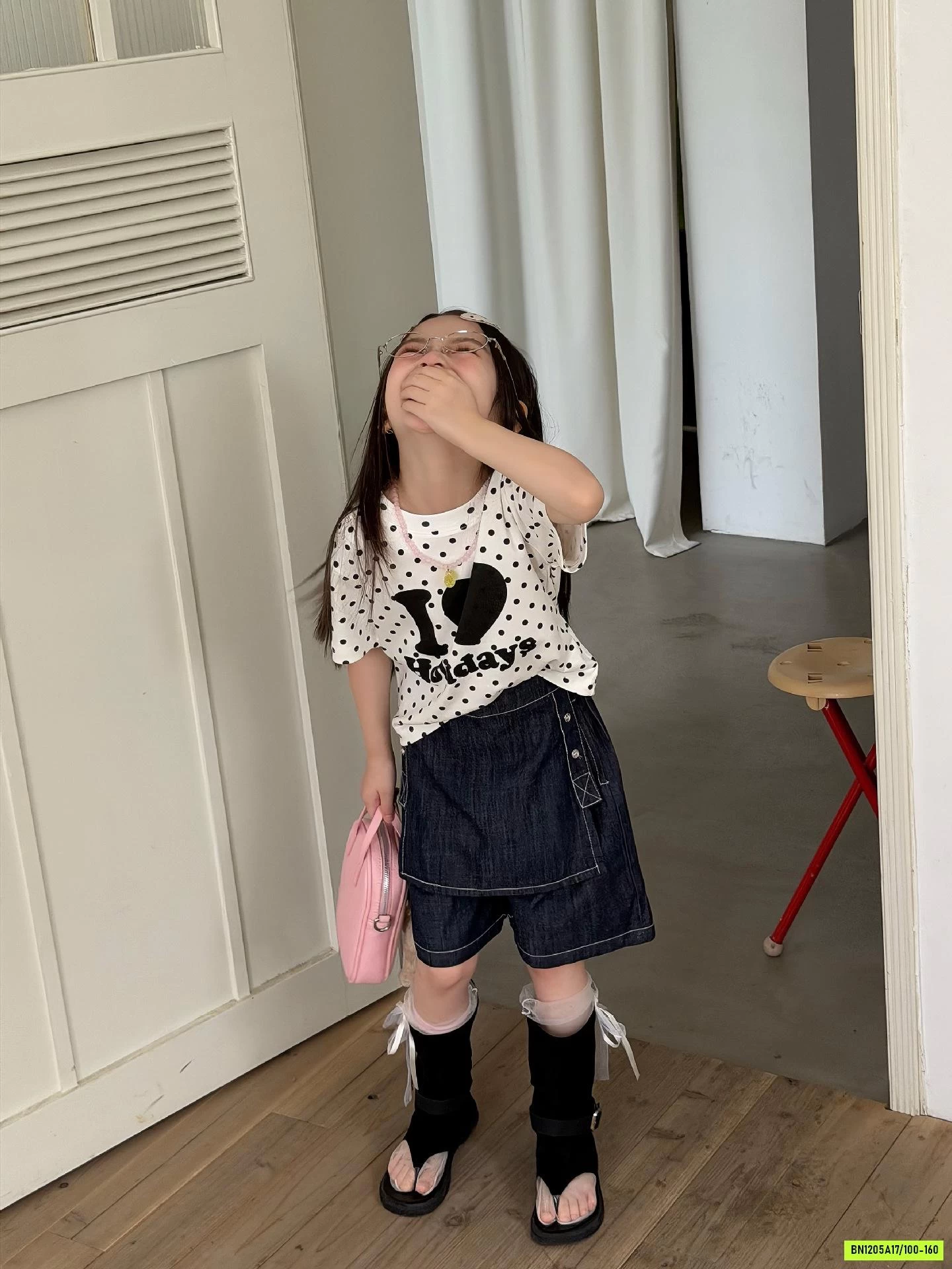SÉT BÉ GÁI MIX DENIM GIẢ VÁY