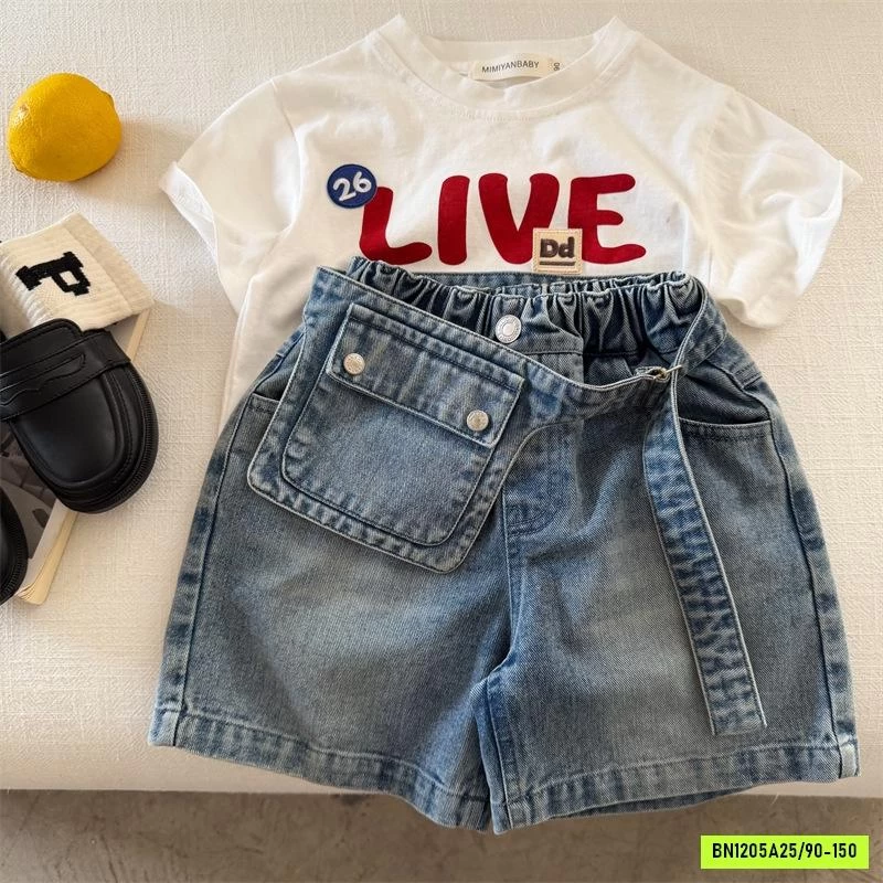SHORT JEANS KÈM TÚI NHỎ ĐEO HÔNG MMY