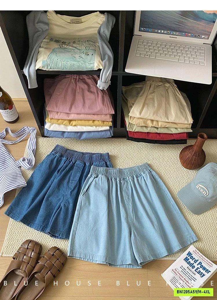 SHORT THÔ MỀM CẠP CHUN TRƠN MÀU