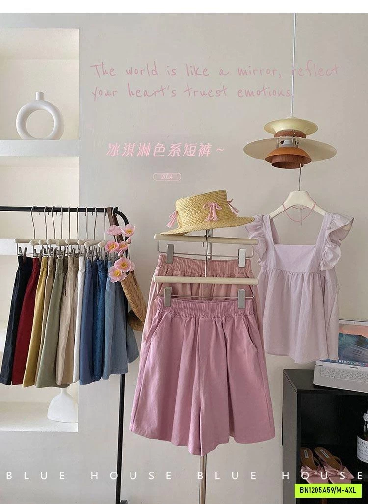 SHORT THÔ MỀM CẠP CHUN TRƠN MÀU