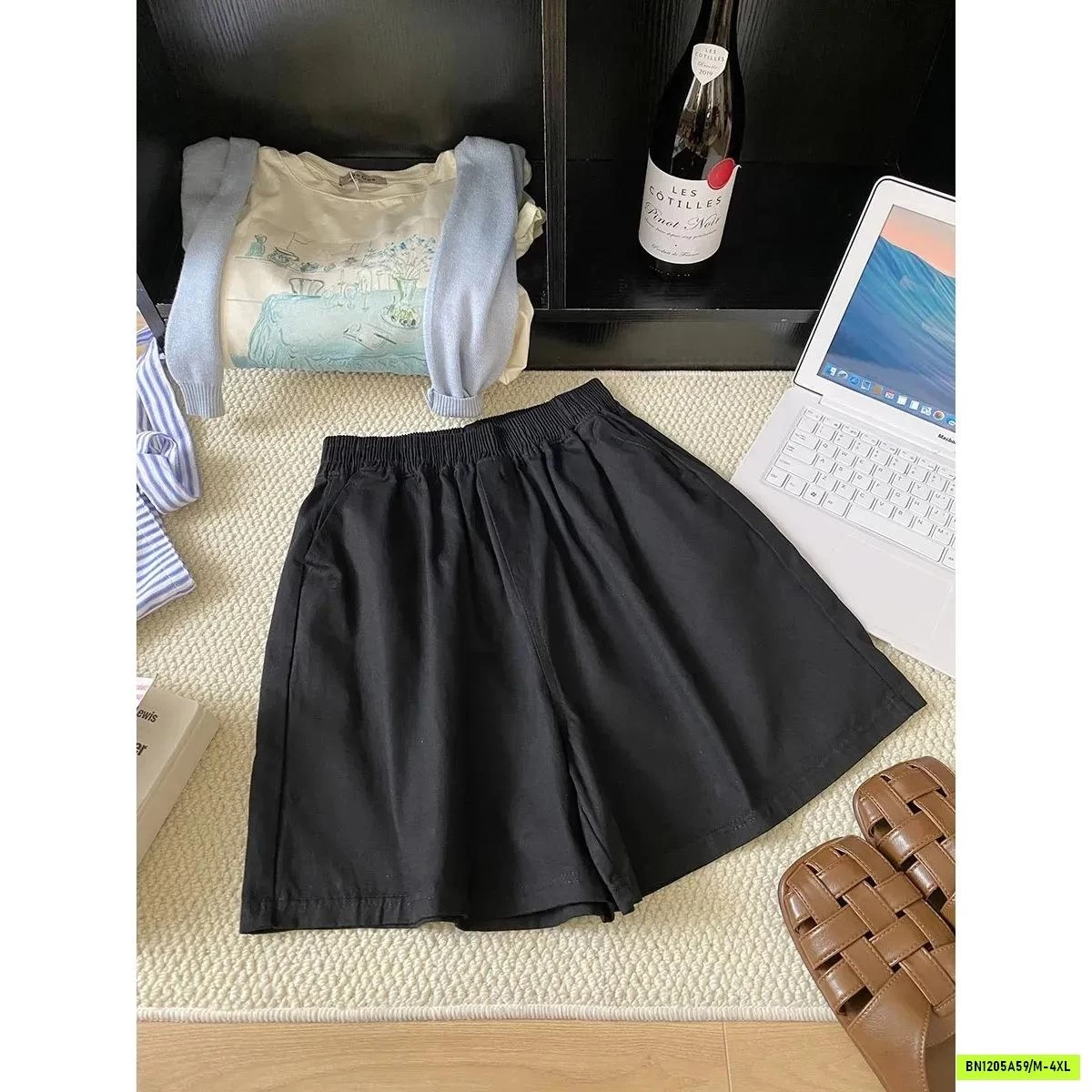 SHORT THÔ MỀM CẠP CHUN TRƠN MÀU
