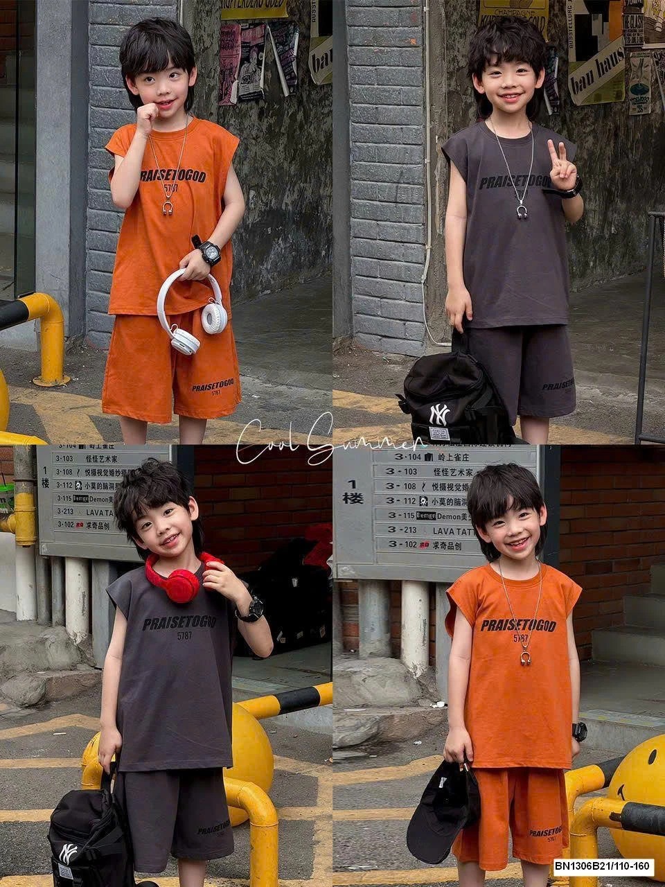 Set áo tank top bé trai