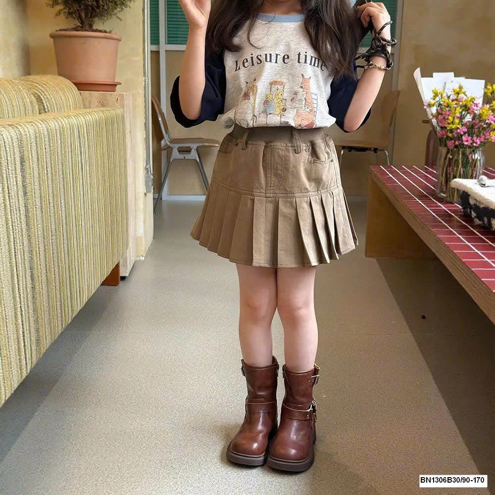 CHÂN VÁY XẾP LY BÉ GÁI 25C224