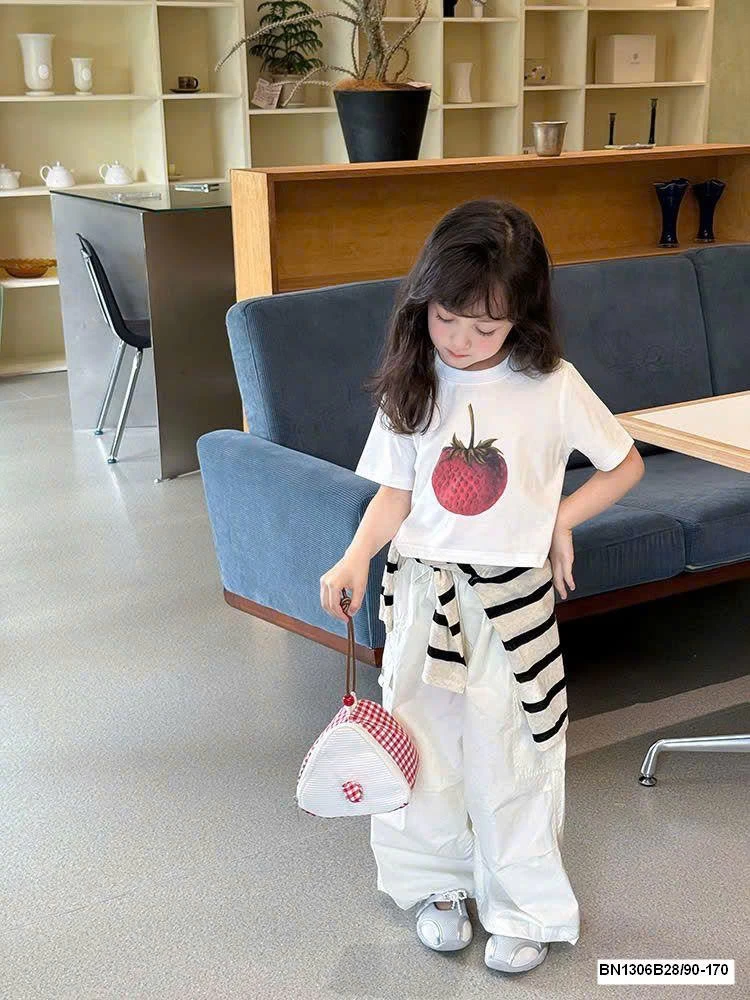 ÁO THUN NGẮN TAY AMBB BÉ GÁI 25D166