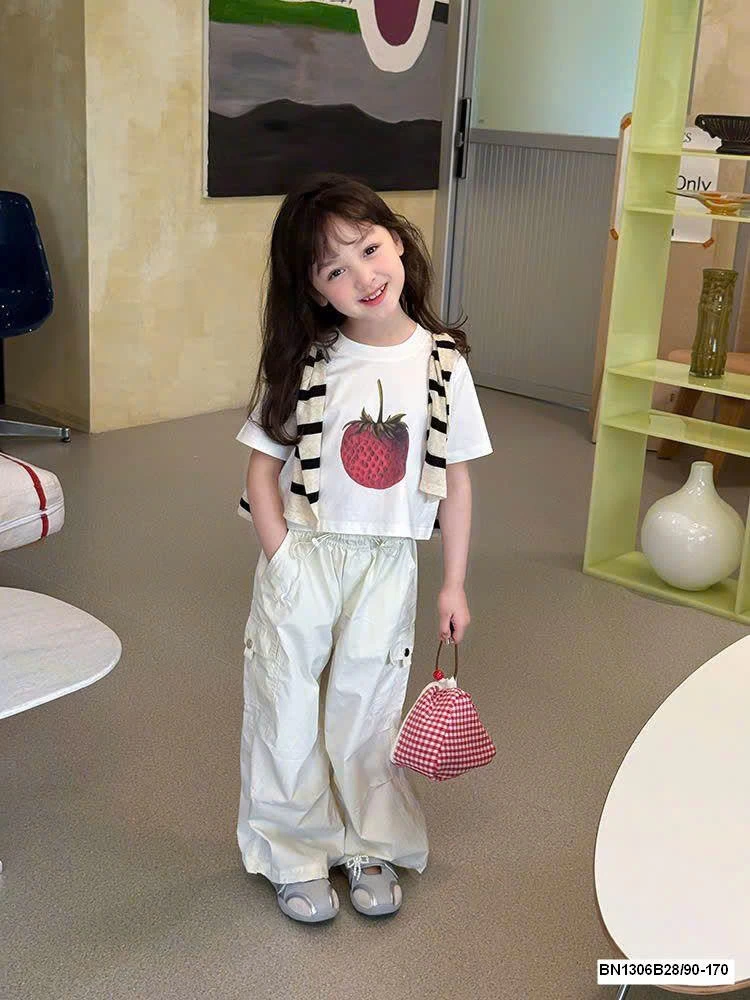 ÁO THUN NGẮN TAY AMBB BÉ GÁI 25D166