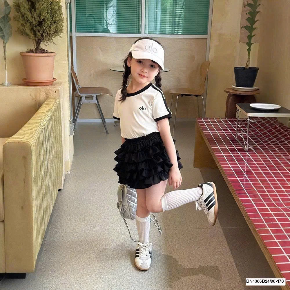 SET ÁO PHÔNG MIX CHÂN VÁY XẾP TẦNG AMBB 25D183