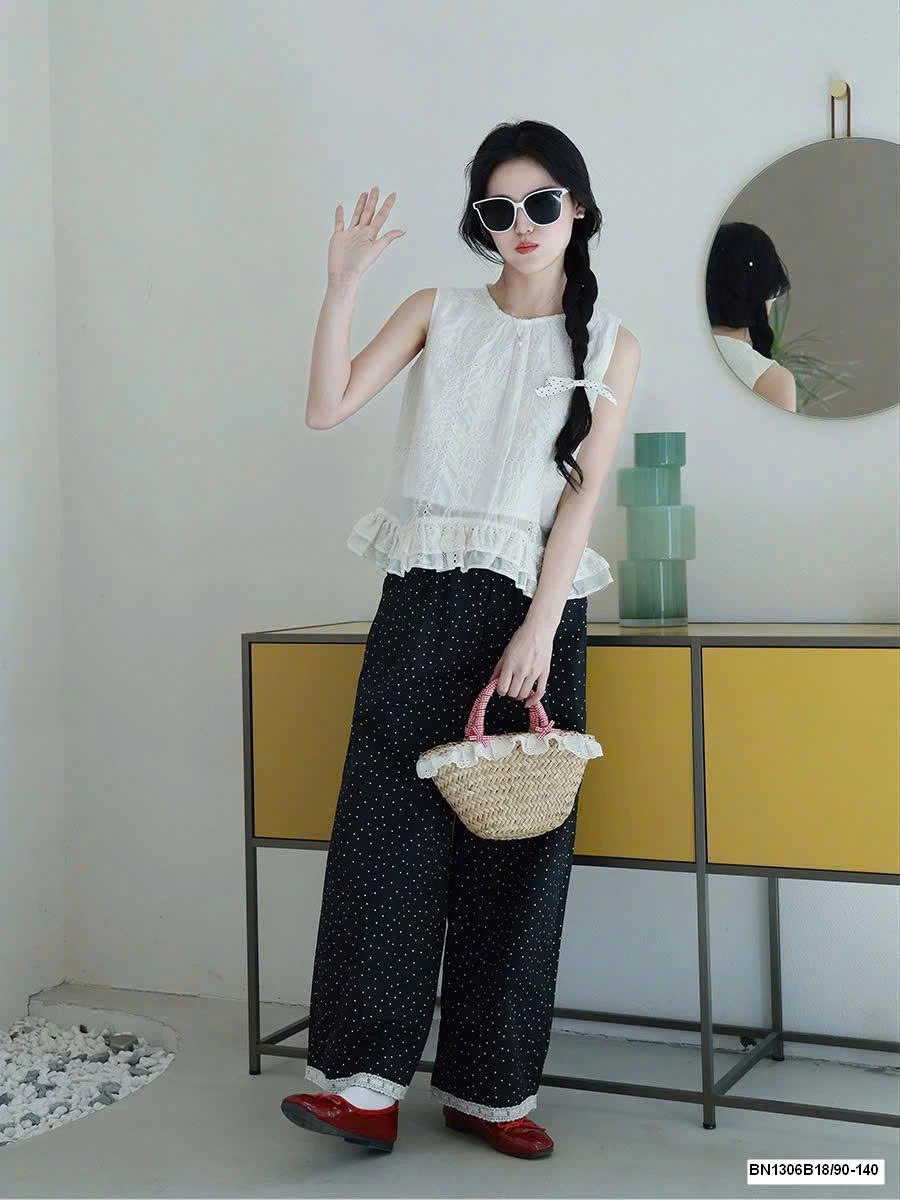 SET ÁO SÁT NÁCH MIX QUẦN CHẤM BI CHO MẸ VÀ BÉ