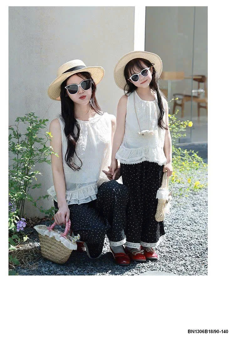 SET ÁO SÁT NÁCH MIX QUẦN CHẤM BI CHO MẸ VÀ BÉ