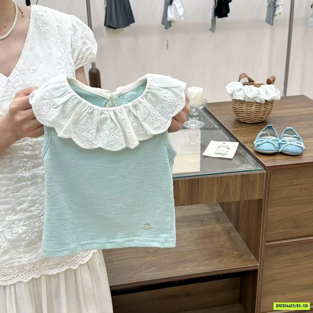 SÉT XANH CỔ VIỀN REN COCOGIRIN