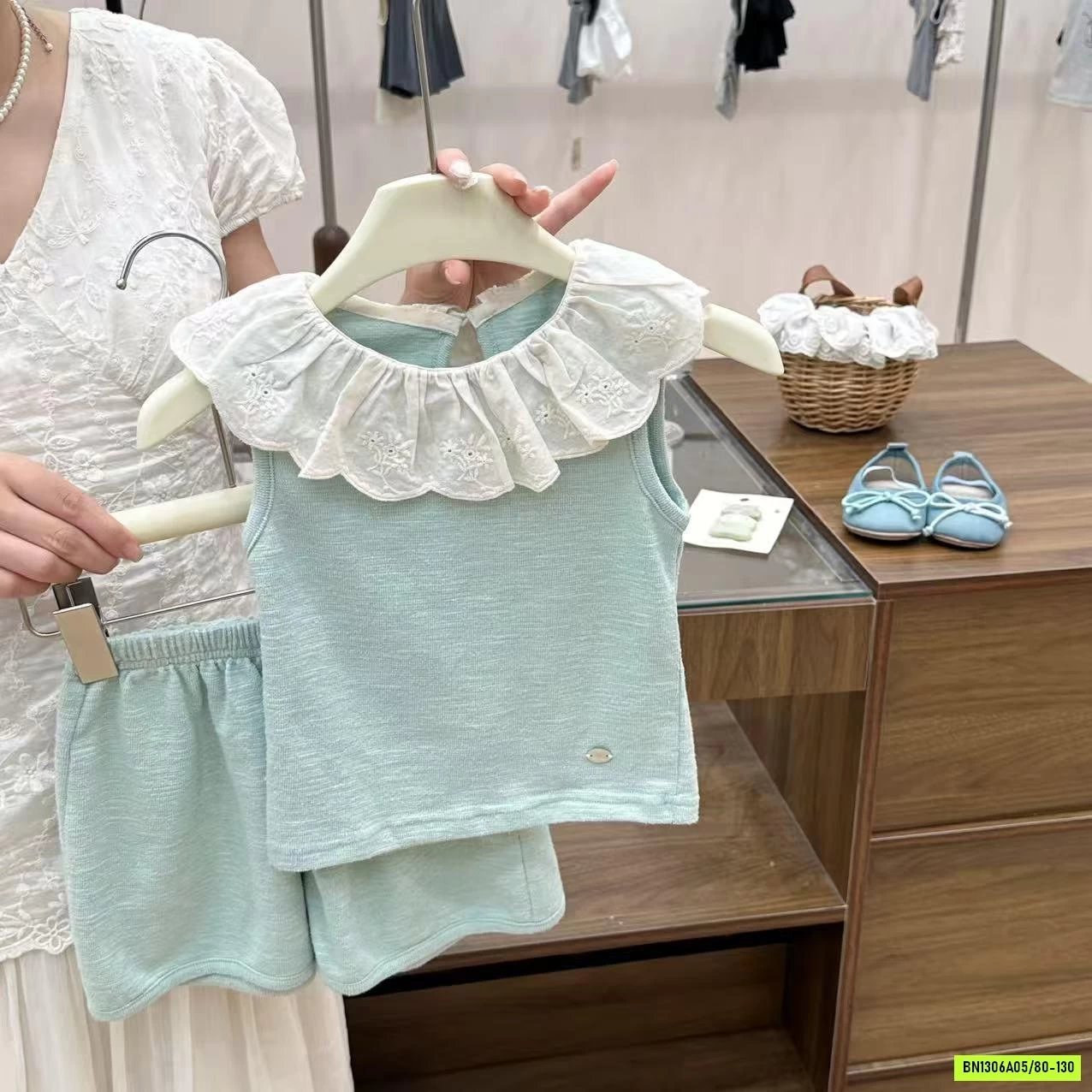 SÉT XANH CỔ VIỀN REN COCOGIRIN