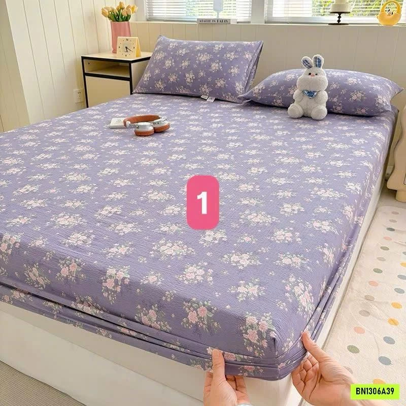 SET GA GIƯỜNG VÀ 2 VỎ GỐI COTTON HÀN