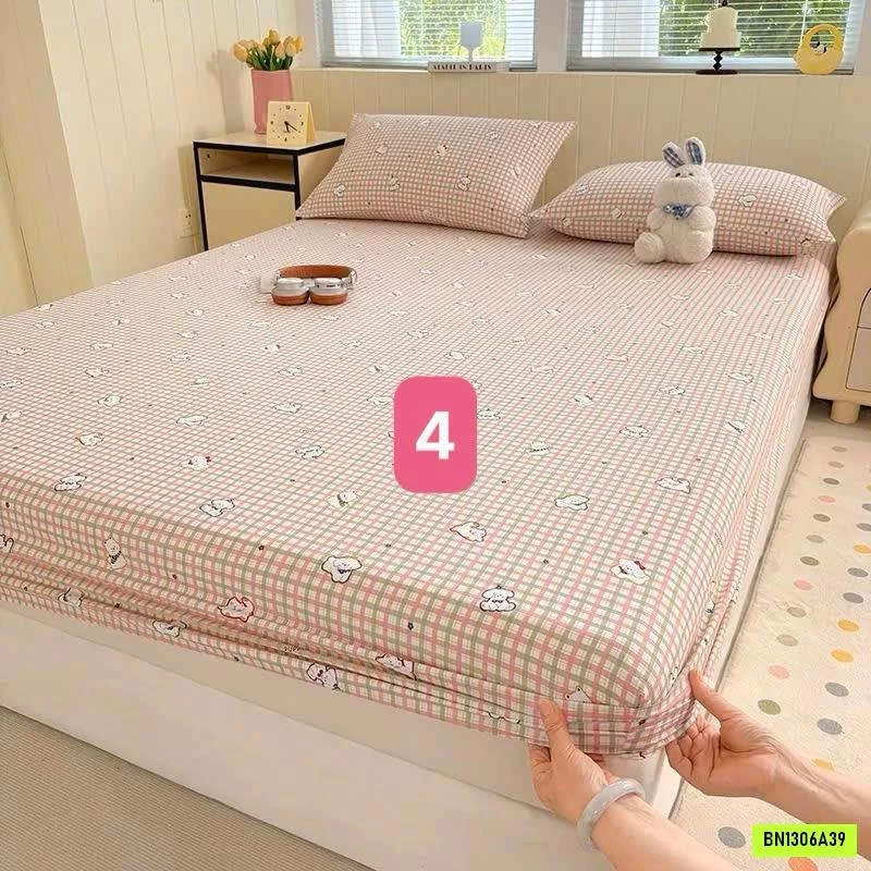 SET GA GIƯỜNG VÀ 2 VỎ GỐI COTTON HÀN