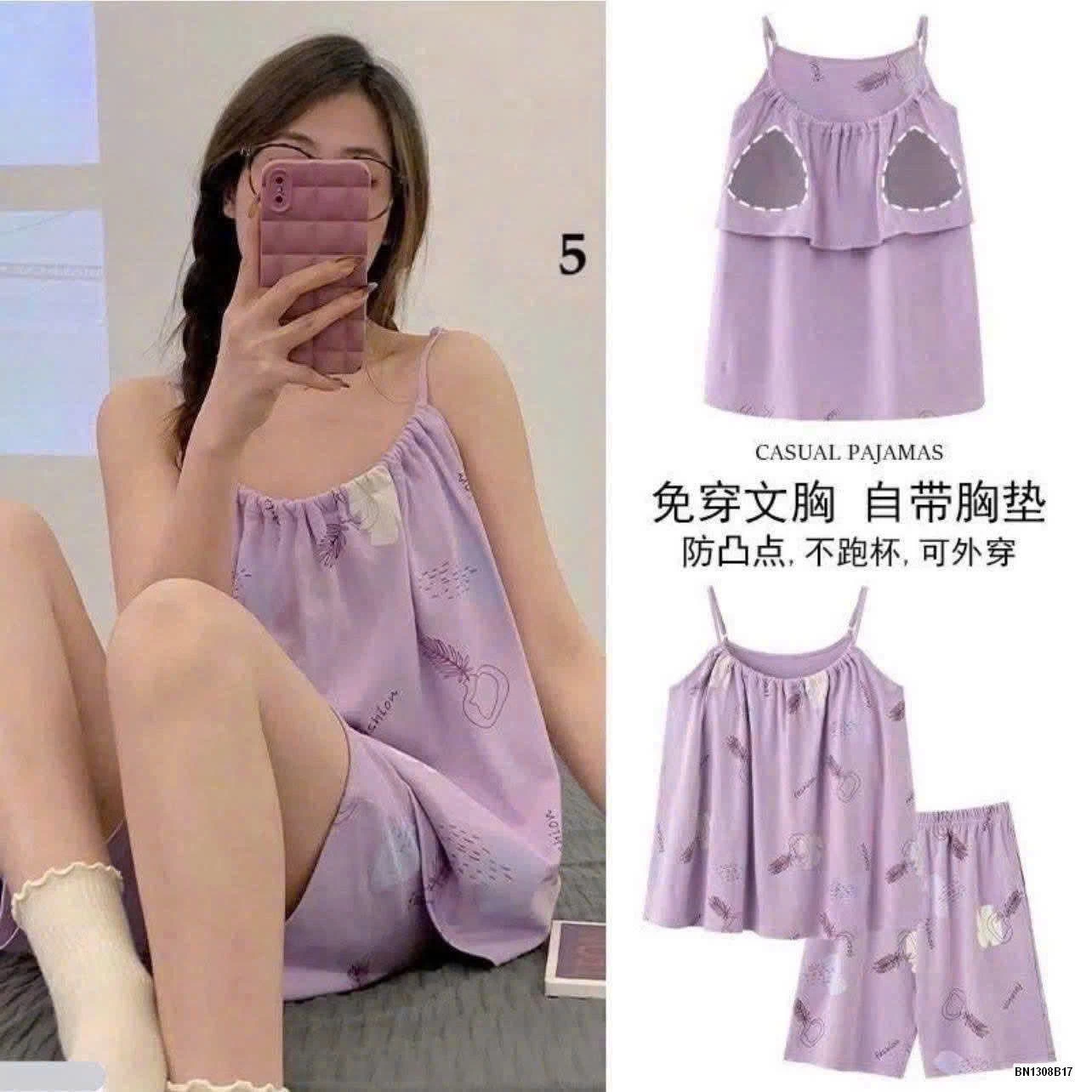 BỘ NGỦ 2 DÂY KÈM ĐỆM NGỰC NỮ