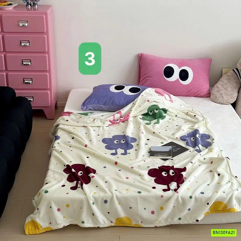 CHĂN BĂNG LÔNG IN HÌNH DỄ THƯƠNG