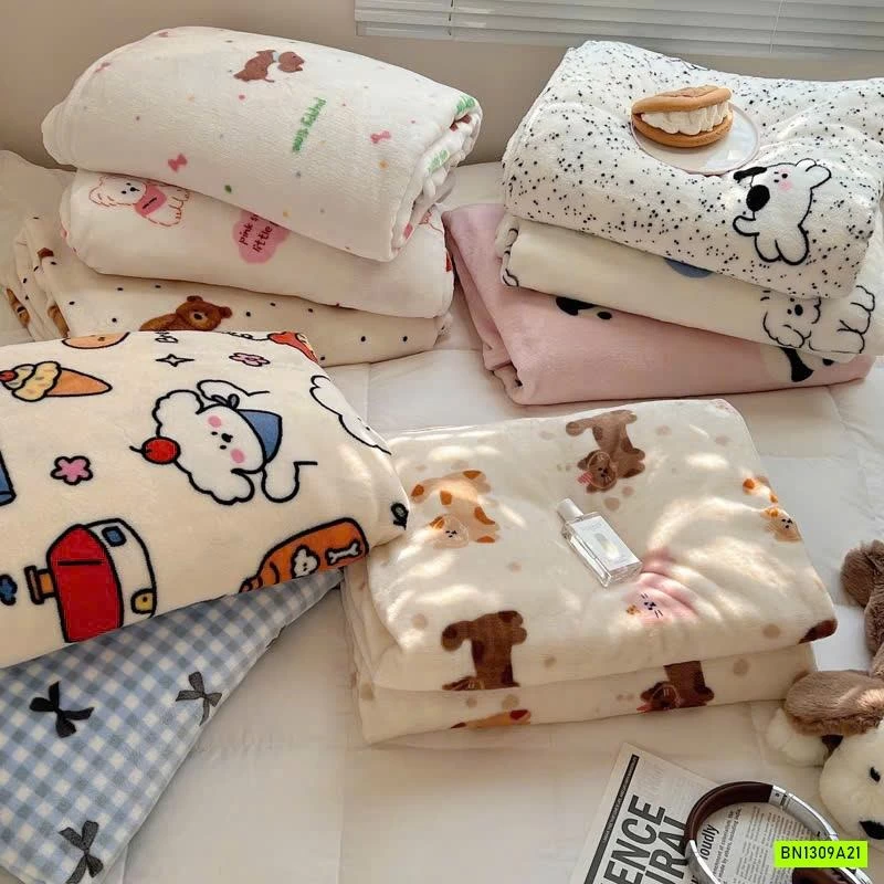 CHĂN BĂNG LÔNG IN HÌNH DỄ THƯƠNG