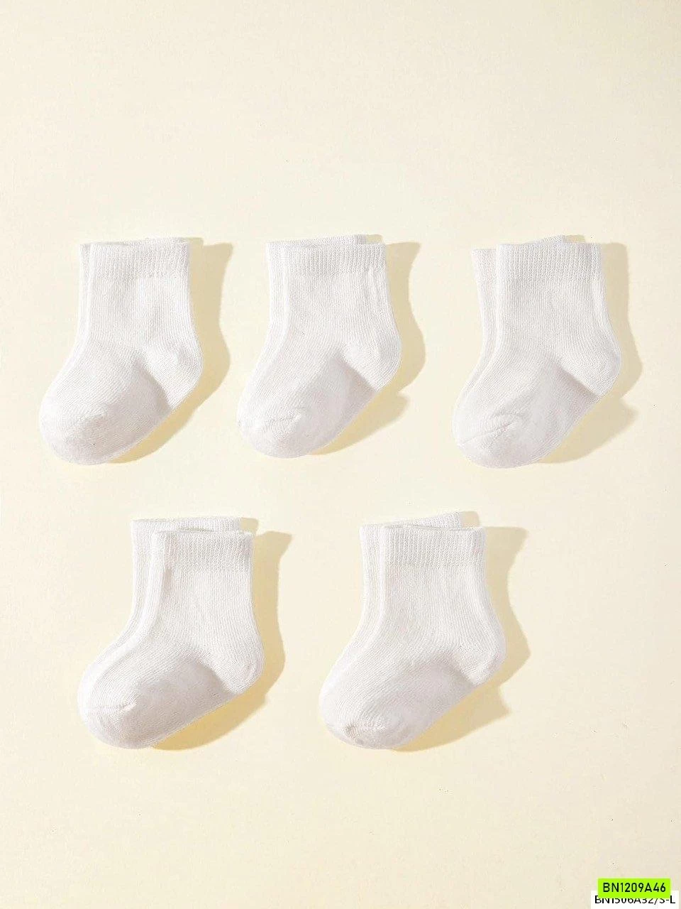 SÉT 5Đ TẤT TRẮNG CỔ NGẮN