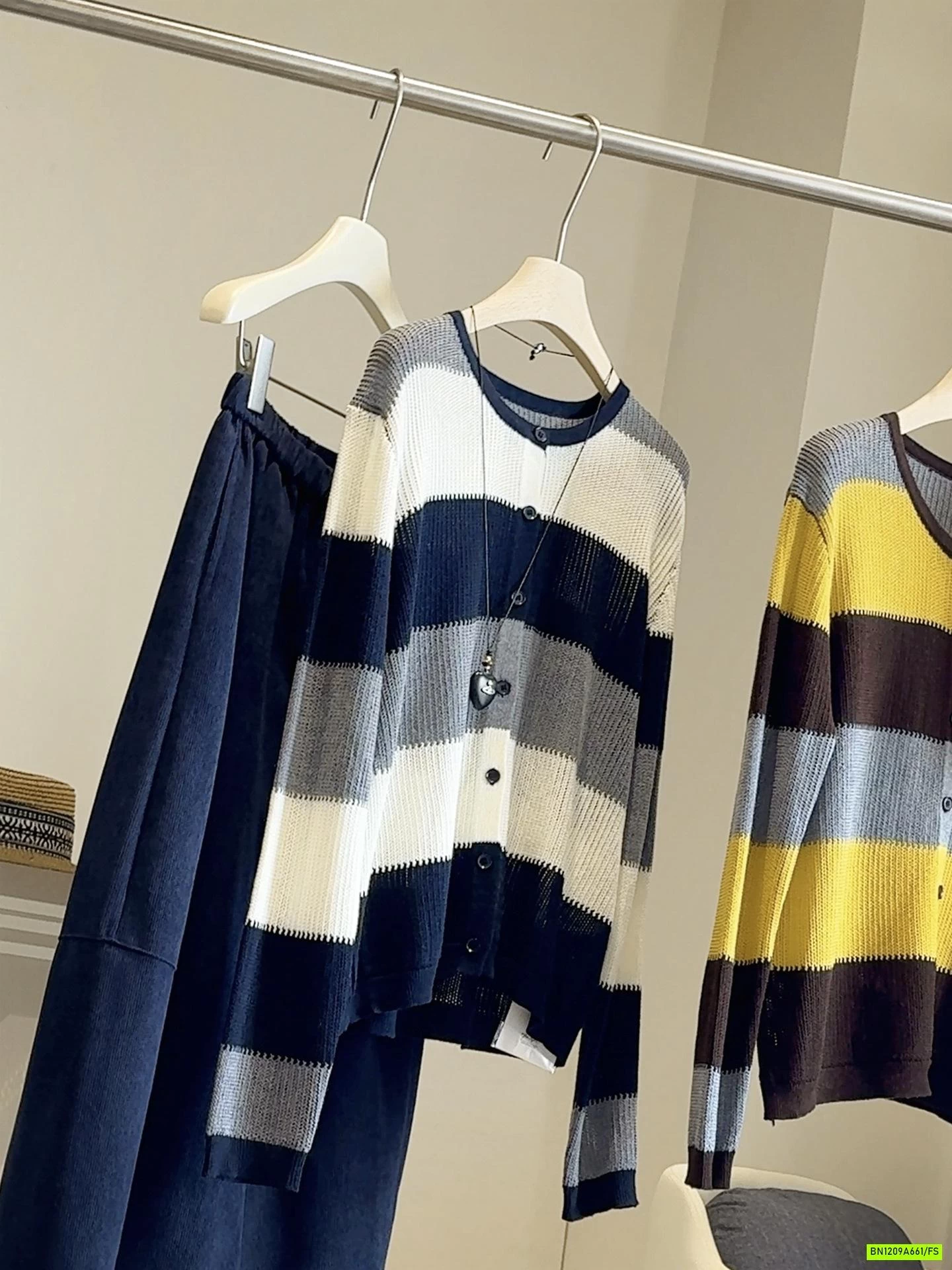 CARDIGAN DỆT KẺ NGANG BẢN TO ANNA