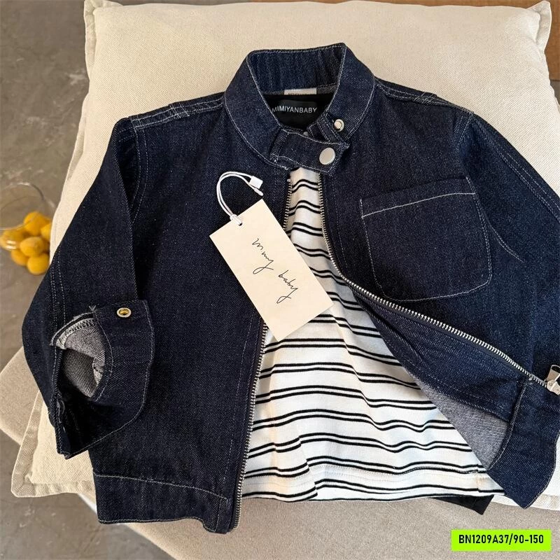 KHOÁC DENIM CỔ TRỤ MMY