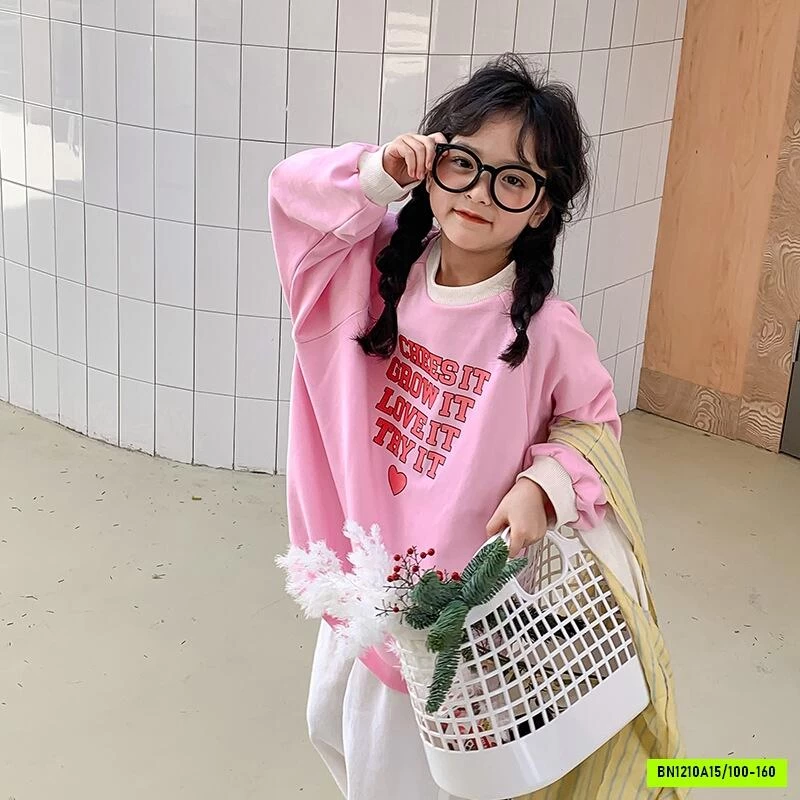 ÁO NỈ CHỮ PHỐI VIỀN CỔ CTONG KIDS