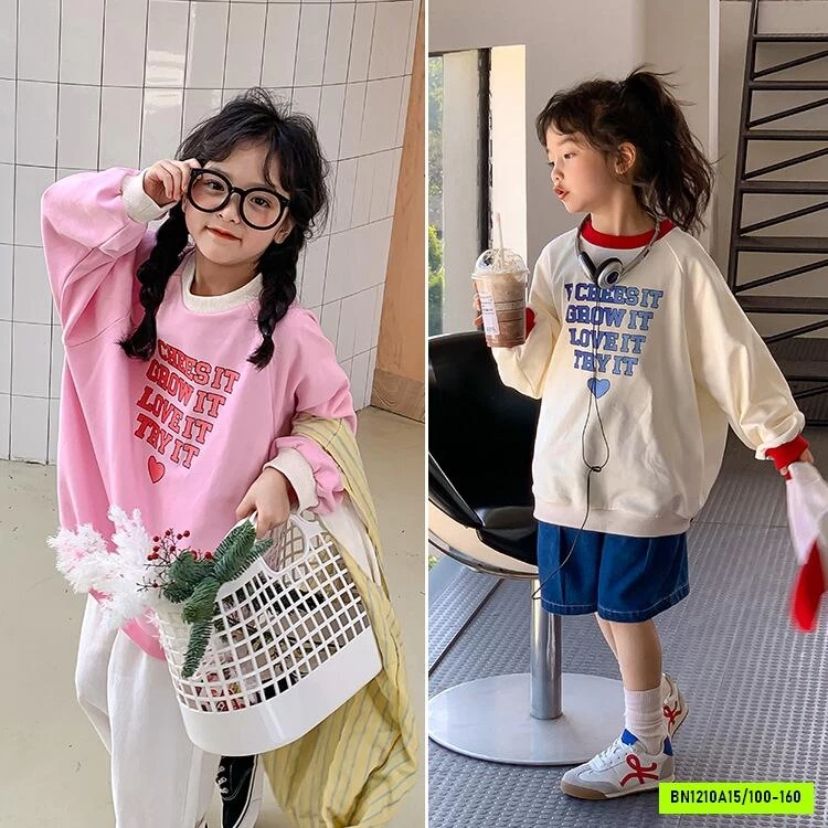 ÁO NỈ CHỮ PHỐI VIỀN CỔ CTONG KIDS