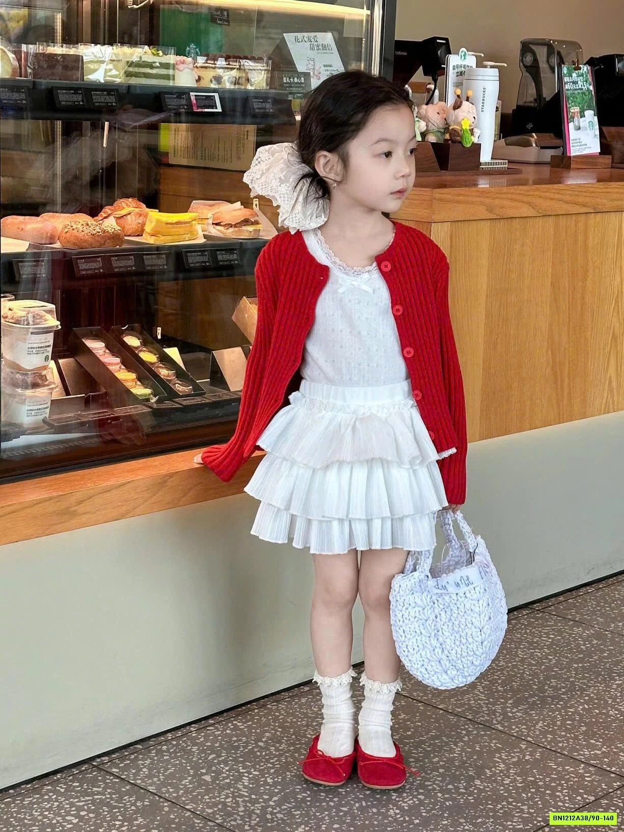 SÉT VÁY CARDIGAN ĐỎ 3 MÓN