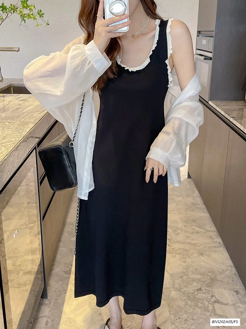 ĐẦM COTTON 2 DÂY SUÔNG