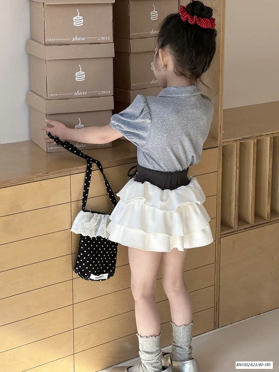 ÁO POLO TAY BỒNG MIX CV TẦNG