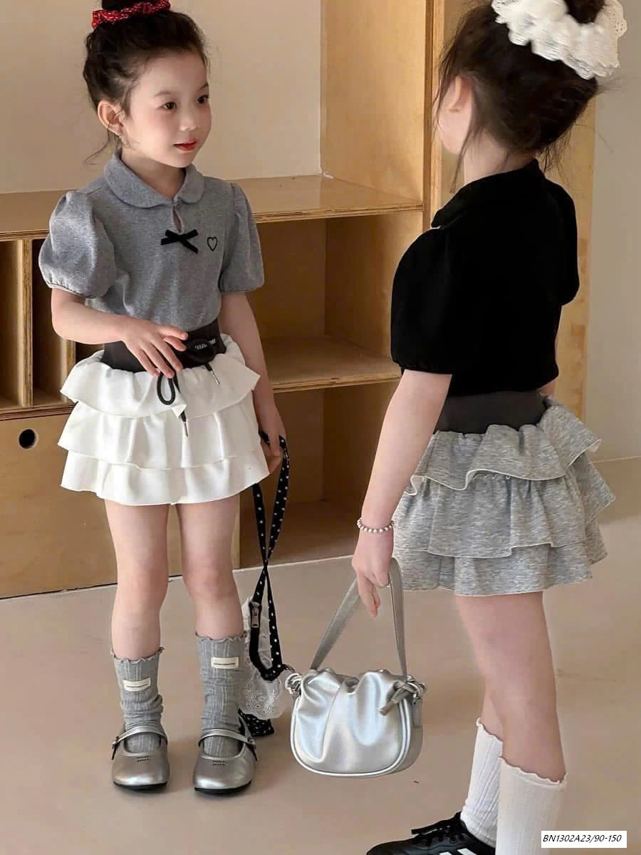 ÁO POLO TAY BỒNG MIX CV TẦNG