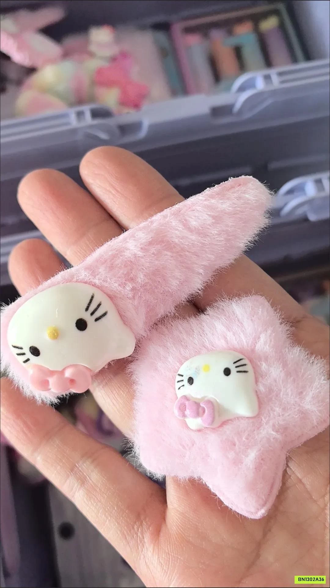 SÉT 14 KẸP TÓC KITTY HỒNG