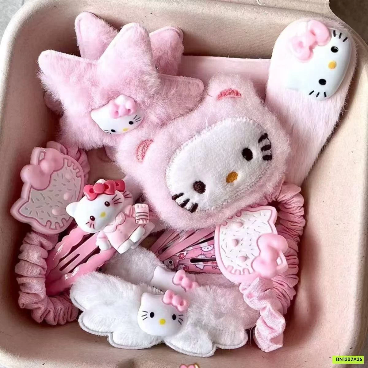 SÉT 14 KẸP TÓC KITTY HỒNG