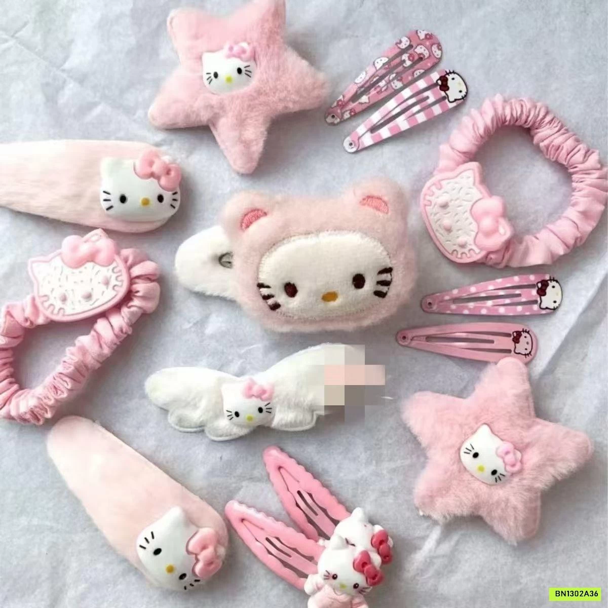 SÉT 14 KẸP TÓC KITTY HỒNG
