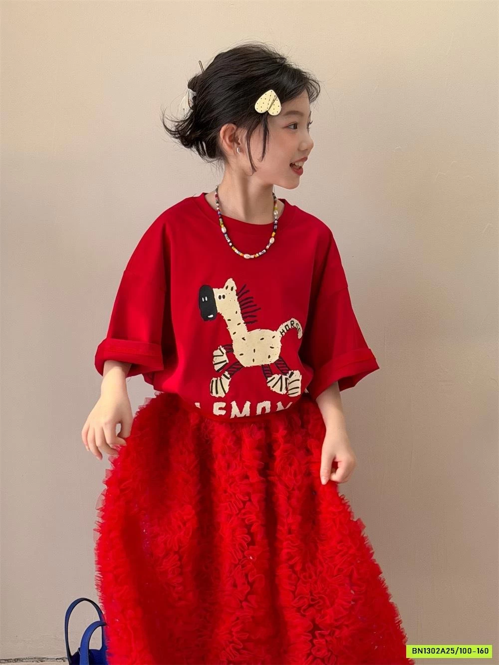 ÁO THUN ĐỎ IN NGỰA