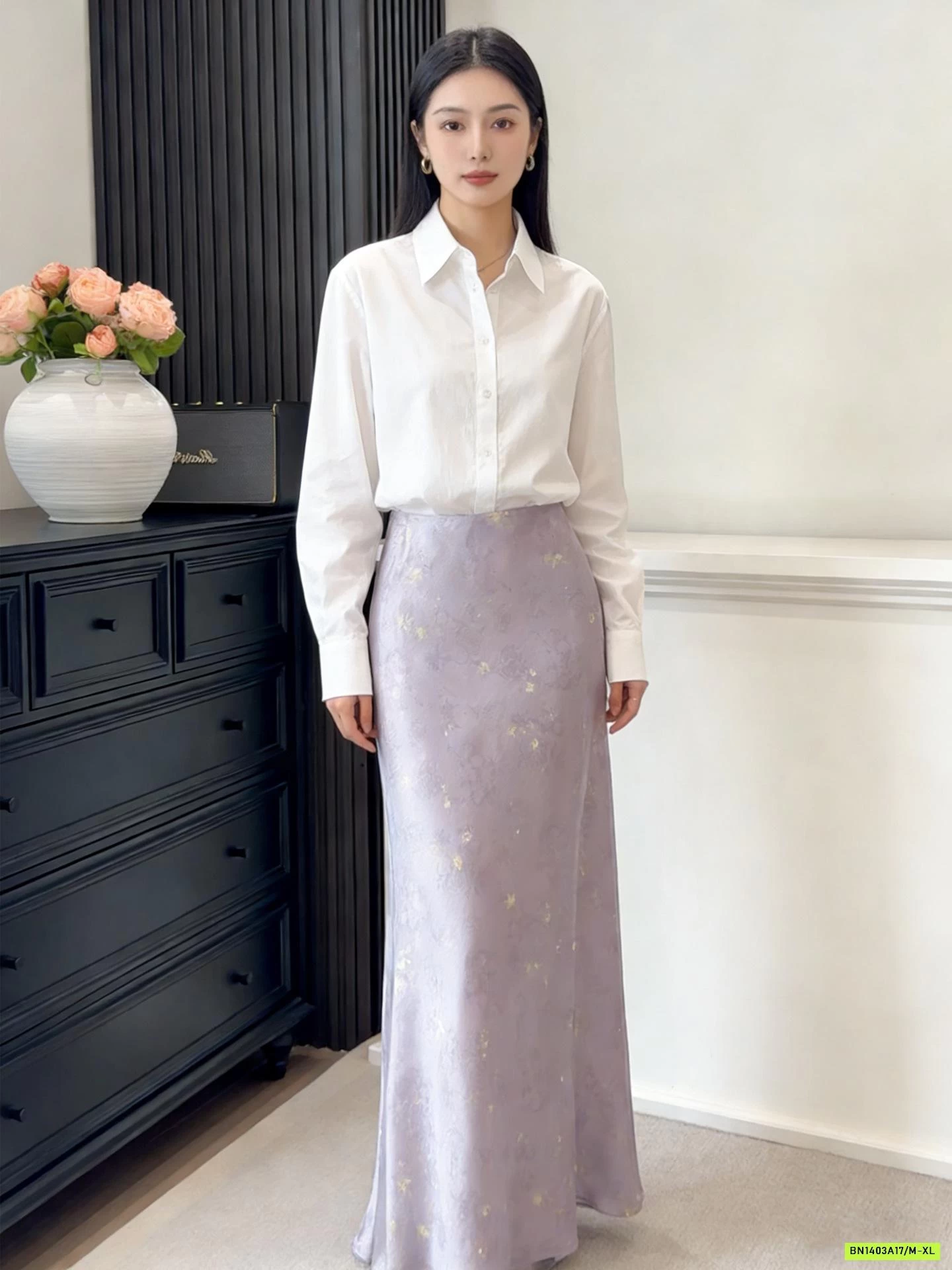 CHÂN VÁY LỤA ĐUÔI CÁ IN NỔI ANNA