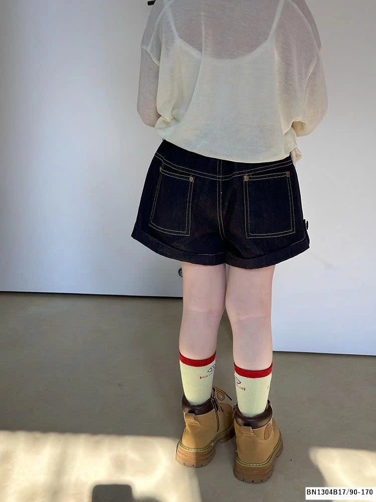 QUẦN SHORT JEAN XANH ĐẬM AMBB  25B063