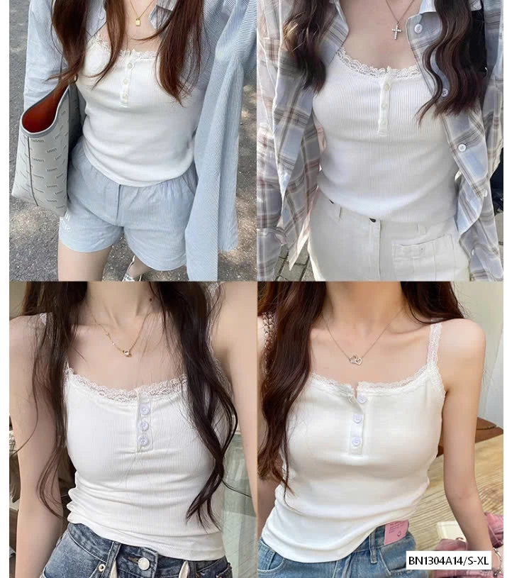 ÁO 2 DÂY VIỀN REN CÚC NGỰC