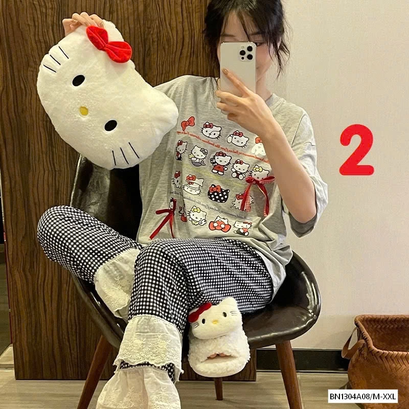 BỘ ÁO NGẮN DÀI TAY KITTY