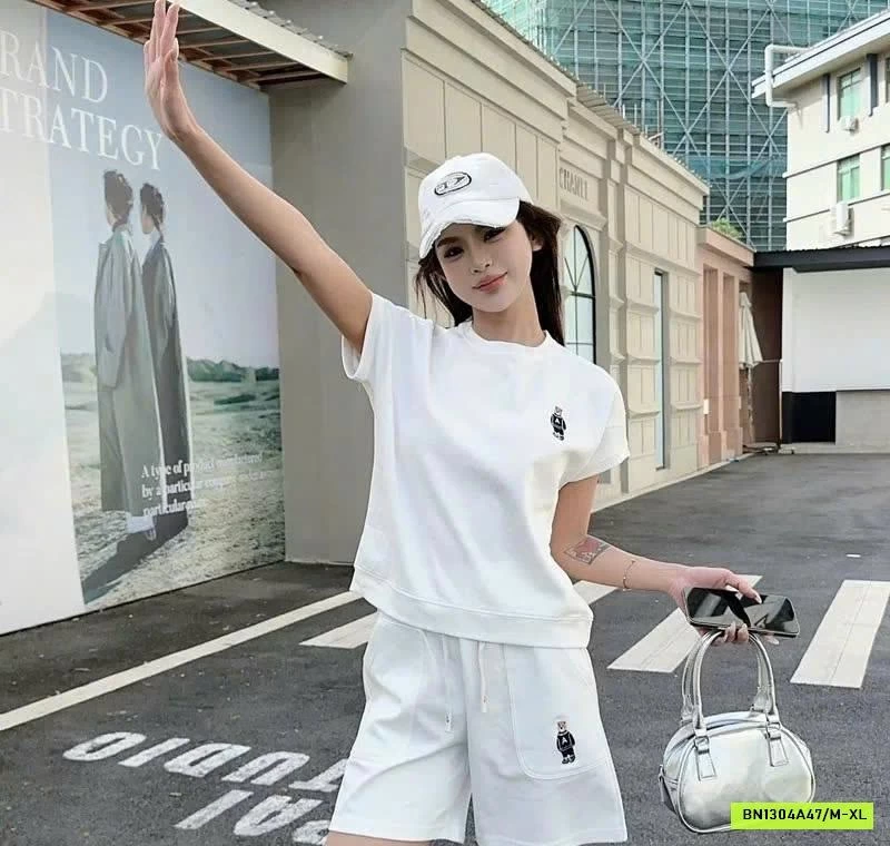 BỘ COTTON LOGO GẤU INBLUE